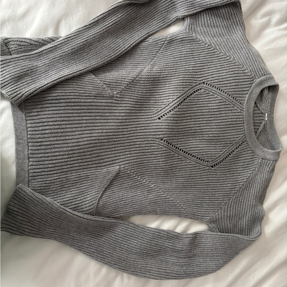 Lululemon Gray Ribbed Knit Sweater